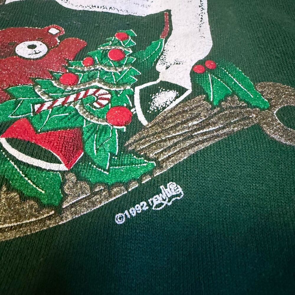 Vintage 1992 Christmas Rocking Horse Crewneck sweater Made In USA - Picture 2 of 6
